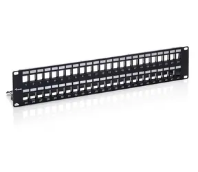 Equip black / Patchpanel / 19" / 48 Ports / 2U / geschirmtes Cat6 / LSA-110