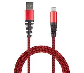 2GO rot / Daten- und Ladekabel / USB-A auf Lightning / Nylon / 1 m