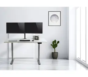 Schwarzer Monitor- Equip für 2 Monitore (13"-27"), Tragkraft 16 kg, VESA 75x75-100x100, Neigung -45° bis 45°