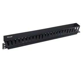 Equip 19" Kabelmanagement schwarz / Kabelmanagement-Panel / 1 HE / Abnehmbare Rückplatte