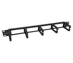 Equip 19" schwarz / Montageplatte / 1 HE / 5x Kunststoffgriffe / Kunststoff, Stahl