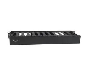 19" Equip , schwarz / Kabelmanagement-Panel / 1 HE / abnehmbare Rückwand / ABS