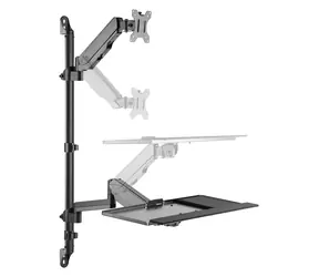 Schwarzer Monitor - Wandhalter / 17-32 Zoll / Tragkraft 8 kg / VESA 75-100 mm / Neigung -35° bis 35°