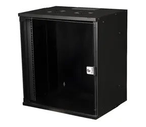 Equip Eco schwarz / Wandschrank / 12 HE / 19" / 540 x 400 mm / Glastür