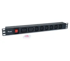 Equip PDU schwarz / Racksteckdose / 1 HE / 6x IEC C13 + 2x IEC C19 / IEC C20 / 16 A / 3500 W