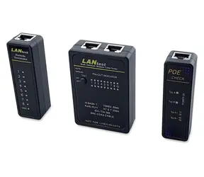 Schwarzer Equip / RJ45, RJ12, RJ11, BNC / PoE-Test / LED-Anzeige
