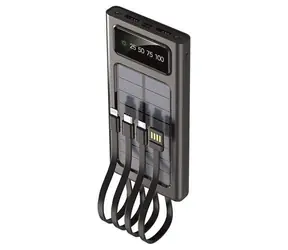2GO Solar 797371 schwarz / Powerbank / 10.000 mAh / Solarladung / LED-Taschenlampe / Aluminiumgehäuse