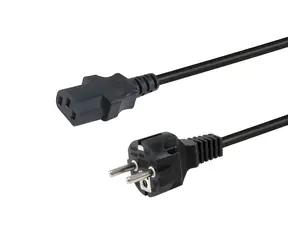 Equip CEE 7/7 - C13 schwarz / Netzkabel / 3 m / 250 V / 10 A