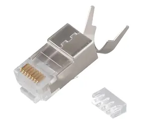Cat8.1 Silber / RJ45 Equip / geschirmt / vergoldete Kontakte / 50 Stück