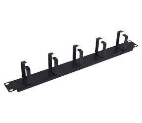 Equip schwarz / Montageplatte / 19" / 1U / 5x Metallhalterungen