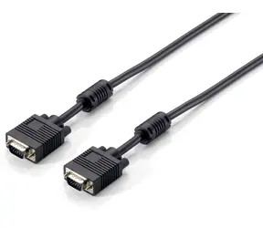 Equip 118810 schwarz / VGA-Anschlusskabel / Stecker/Stecker / 1 m / Ferritkern / max. 2048×1536