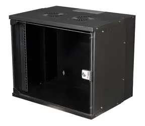 Equip ECO schwarz / Wandschrank / 19" / 9 HE / Glastür / 540 x 400 mm