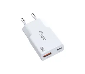 Equip GaN Slim weiß / Ladegerät / USB-C PD3.0 / USB-A QC3.0 / 30 W