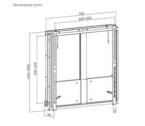 Equip 650345 / TV-Wandhalterung / 55"-86" / manuell höhenverstellbar / Tragkraft 65 kg / VESA max. 600x600