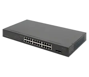 Digitus DN-95348-2 / Switch / 24x Gigabit RJ-45 / 2x SFP Uplink / PoE 370 W / Unmanaged