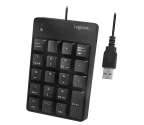 LogiLink Tastatur schwarz / Ziffernblock / USB-A / 19 Tasten
