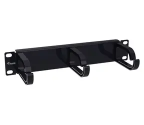 Equip 10" schwarz / Montageplatte / 1 HE / 3x Kunststoffgriff