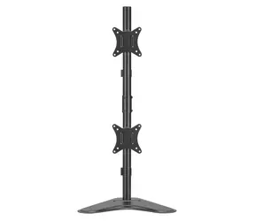 Schwarzer Equip -Tischhalter für zwei Monitore (17-32 Zoll), vertikal 360° schwenkbar, 9 kg, VESA 75-100 mm