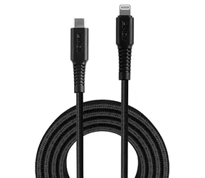 Lindy USB-C auf Lightning Kabel, schwarz, 3 m, 480 Mbit/s, MFi-zertifiziert
