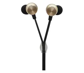 2GO In-Ear Luxus- Zipper-Design, Gold / In-Ear-Kopfhörer mit Mikrofon / 3,5-mm-Klinkenstecker / kabelgebunden