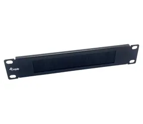 10" Equip / Durchgangspanel mit Bürste / 1 HE / Stahl / Schwarz