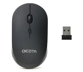 Dicota Silent V2 schwarz / Kabellose optische Maus / leise / 800-1600 DPI