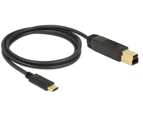 DeLock USB-C - USB-B Kabel, schwarz, USB 3.2 Gen 2 (10 Gbit/s), 1 m