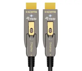 Equip mit HDMI 2.0 AOC 15 m schwarzem Kabel / 4K/60Hz / HDMI Ethernet Channel / Abnehmbare D/A-Anschlüsse