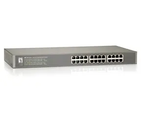 LevelOne Switch 24x Fast Ethernet 19" Metall / Switch / Unmanaged / 10/100 Mbit/s / QoS / 4,8 Gbit/s