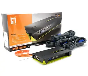 LevelOne KVM-0422 schwarz / KVM-Switch / 4 Ports / USB / VGA / 2048x1536px