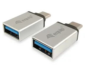 Equip silber / USB-C auf USB-A 3.0 Adapter / Aluminium / 5 Gbit/s / 2 Stück
