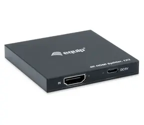 HDMI- Equip mit 1-2 Anschlüssen, schwarz / 4K 30Hz / 2x HDMI-Ausgang / Aluminiumgehäuse