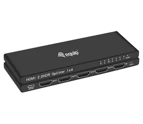 HDMI 2.0 4- Port - Equip , ultradünn, schwarz / Video-Splitter / 4K/60Hz / HDCP 2.2 / 3D
