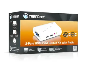 Trendnet TK-208K / KVM-Switch / 2× PC / USB / VGA / Audio / 2048×1536