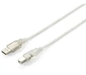 Equip: USB-A - USB-B silber / Kabel / USB 2.0 / 1 m