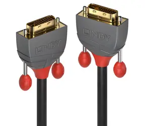 Lindy Anthra Line schwarzes DVI-D-Kabel mit Dual-Link-Anschluss, vergoldeten Steckern und 15 m Länge