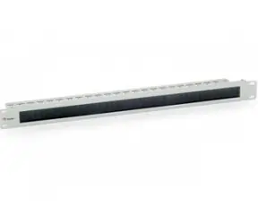 Equip schwarz / Durchgangsblende mit Bürste / 1 HE / 48,3 cm (19")
