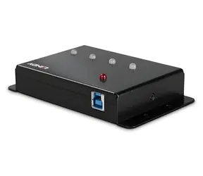Lindy USB 3.0 Hub mit 4 Ports, Metall, schwarz / USB-Hub / LED-Anzeige / Metallgehäuse / Kabellänge 0,8 m