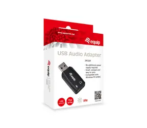 Equip: Schwarz / USB-Audioadapter / USB-A / 2x 3,5-mm-Klinkenbuchse