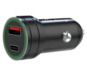 MediaRange schwarz / Kfz-Ladegerät / 20 W / USB-A + USB-C / Quick Charge 3.0 / Aluminium