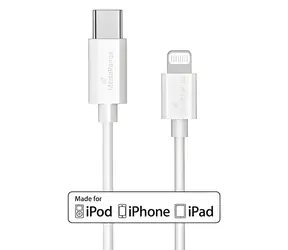 MediaRange weiß / Daten- und Ladekabel / USB-C (M) - Lightning (M) / 1 m / MFi