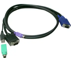 LevelOne KVM-Kabel VGA/USB/PS2 schwarz / KVM-Kabel / 1,8 m / VGA, USB-A, PS/2