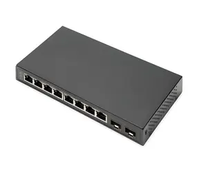 Digitus Black / Switch / 8x Gigabit RJ45 / 2x SFP / Unmanaged / Lüfterlos