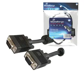 MediaRange schwarzes VGA-Kabel / D-Sub15 (M) - D-Sub15 (M) / 5 m / geschirmt