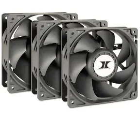 Inter-tech Lüfterset 120 schwarz / Lüfter / 3 Stück / 120 mm / 4000 U/min / 245,97 CFM / 59,28 dB / 4-Pin