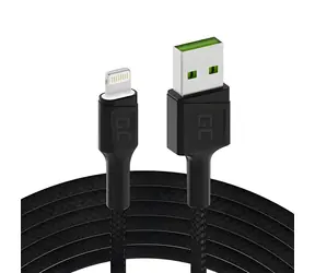 Green Cell GC Ray KABGC05 schwarz / Datenkabel / USB-A - Lightning / 1,2 m / LED-Hintergrundbeleuchtung