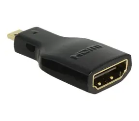 DeLock HDMI A - Micro-D schwarz / Adapter / Micro-HDMI (M) - HDMI (F) / 4K / vergoldete Kontakte