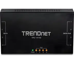 Trendnet TPE-147GI / PoE+ Injektor / 4- Port Gigabit / 65 W / IEEE 802.3 AF/ at