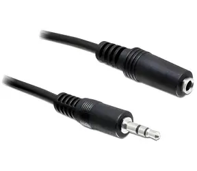 DeLock Klinkenstecker 3,5 mm (männlich/weiblich) , 3M, schwarz / Audiokabel / Verlängerung