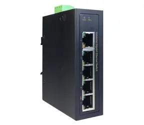 Digitus Industrial / Switch / 5- Port / Gigabit / Unmanaged / DIN-Schiene / Schwarz